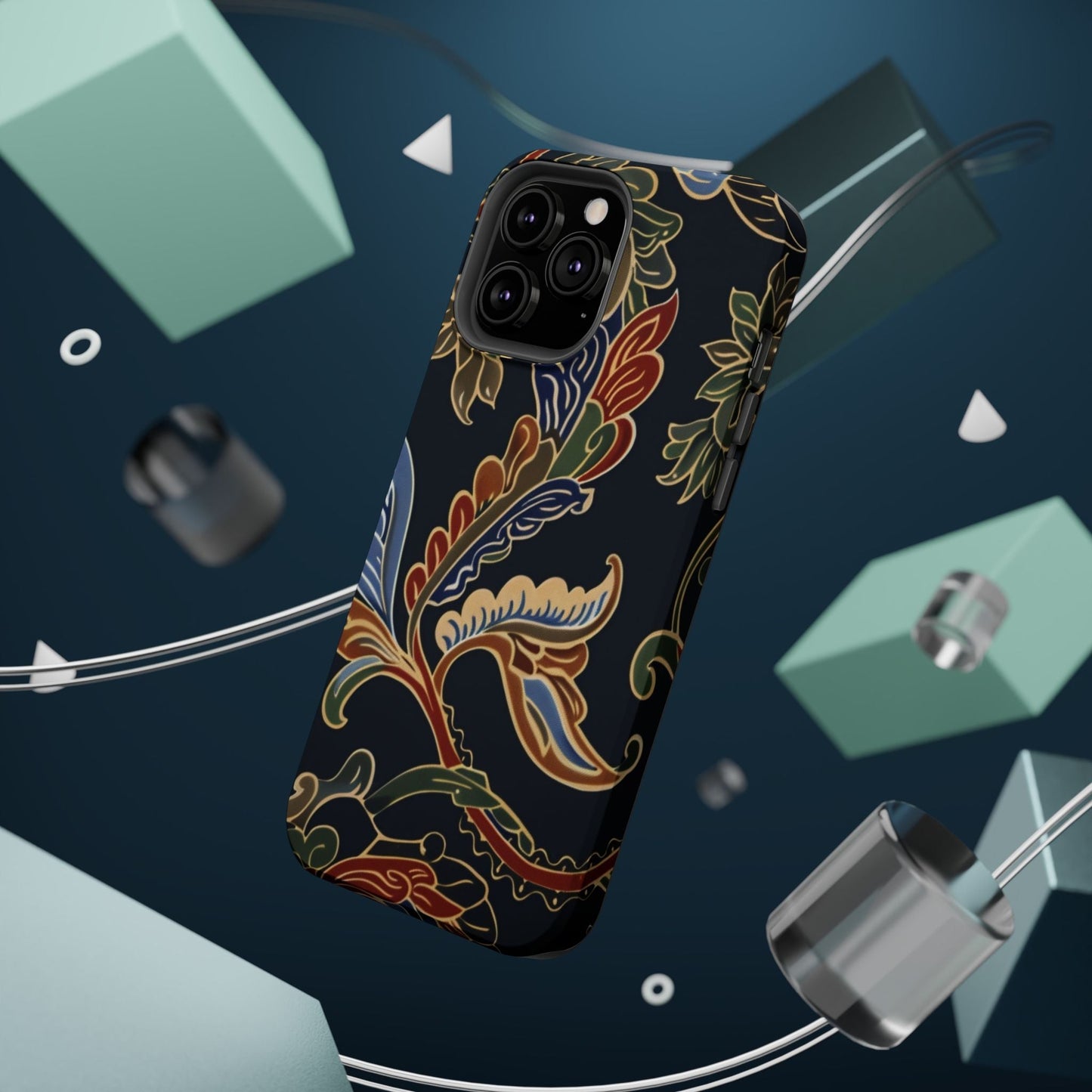 Floral Paisley Magnetic Impact iPhone Case — Protective, Slim, Colorful Pattern - DIGITAL X
