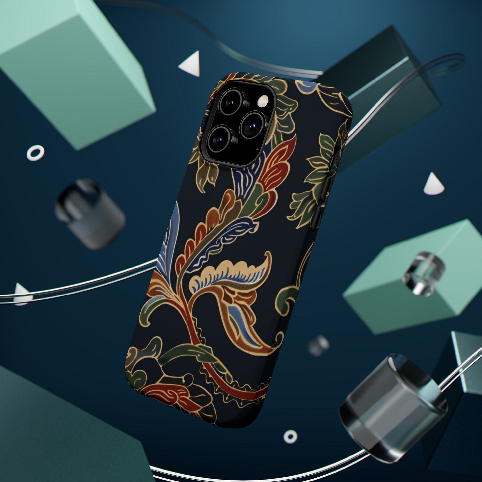 Floral Paisley Magnetic Impact iPhone Case — Protective, Slim, Colorful Pattern - DIGITAL X
