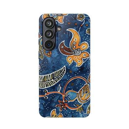 Floral Paisley Magnetic Impact Phone Case — Blue & Orange Protective Cover - DIGITAL X