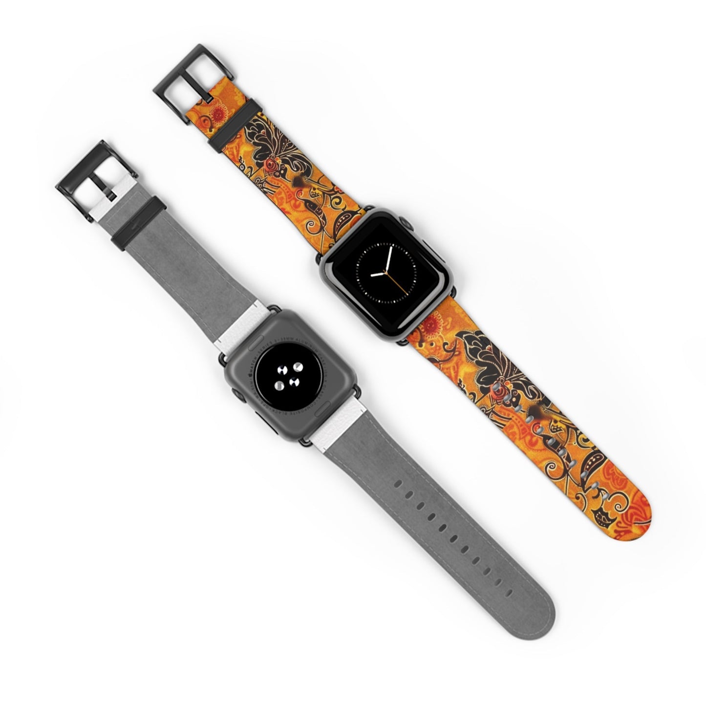 Floral Paisley Orange Watch Band – Vibrant Boho Apple Watch Strap - DIGITAL X