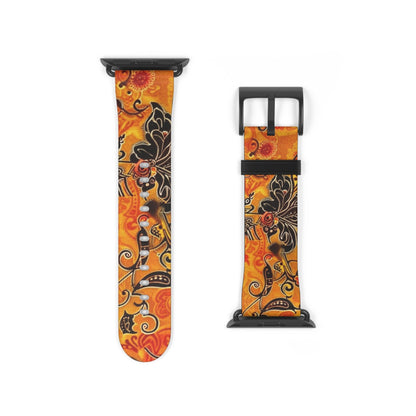 Floral Paisley Orange Watch Band – Vibrant Boho Apple Watch Strap - DIGITAL X