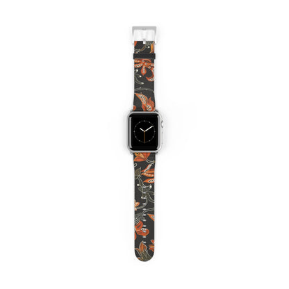 Floral Paisley Watch Band — Autumn Orange Botanical Strap for Apple Watch - DIGITAL X