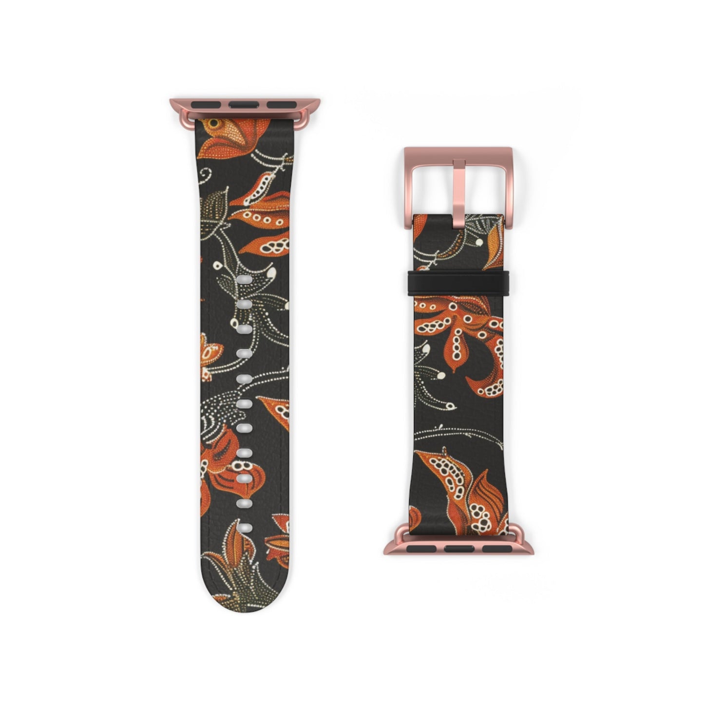 Floral Paisley Watch Band — Autumn Orange Botanical Strap for Apple Watch - DIGITAL X