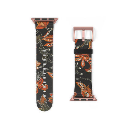 Floral Paisley Watch Band — Autumn Orange Botanical Strap for Apple Watch - DIGITAL X