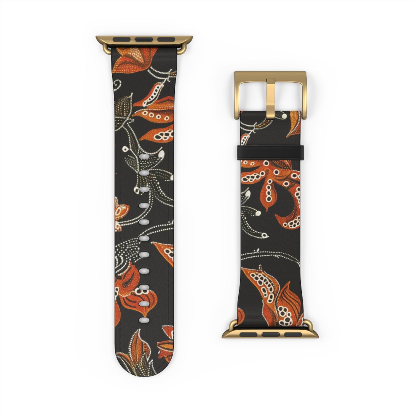Floral Paisley Watch Band — Autumn Orange Botanical Strap for Apple Watch - DIGITAL X