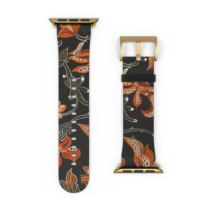 Floral Paisley Watch Band — Autumn Orange Botanical Strap for Apple Watch - DIGITAL X