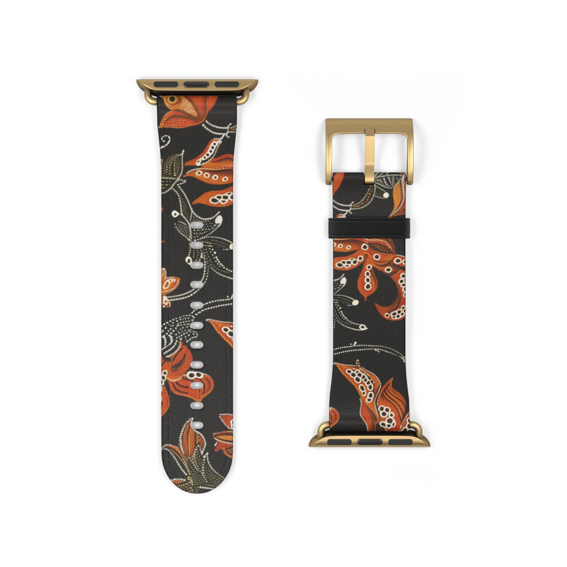 Floral Paisley Watch Band — Autumn Orange Botanical Strap for Apple Watch - DIGITAL X