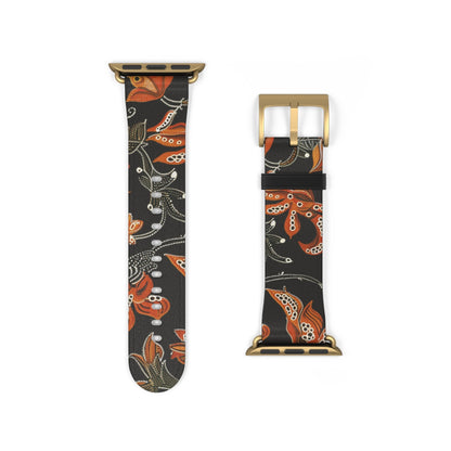 Floral Paisley Watch Band — Autumn Orange Botanical Strap for Apple Watch - DIGITAL X