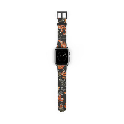 Floral Paisley Watch Band — Autumn Orange Botanical Strap for Apple Watch - DIGITAL X