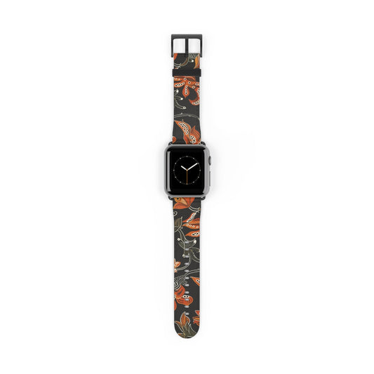 Floral Paisley Watch Band — Autumn Orange Botanical Strap for Apple Watch - DIGITAL X