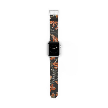 Floral Paisley Watch Band — Autumn Orange Botanical Strap for Apple Watch - DIGITAL X