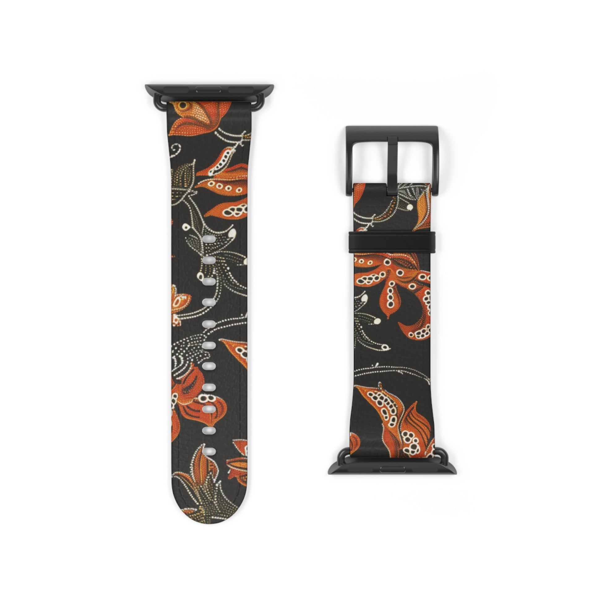 Floral Paisley Watch Band — Autumn Orange Botanical Strap for Apple Watch - DIGITAL X