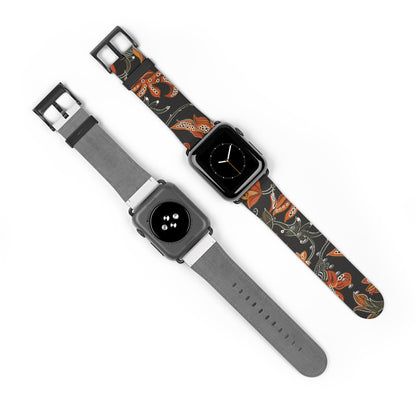 Floral Paisley Watch Band — Autumn Orange Botanical Strap for Apple Watch - DIGITAL X