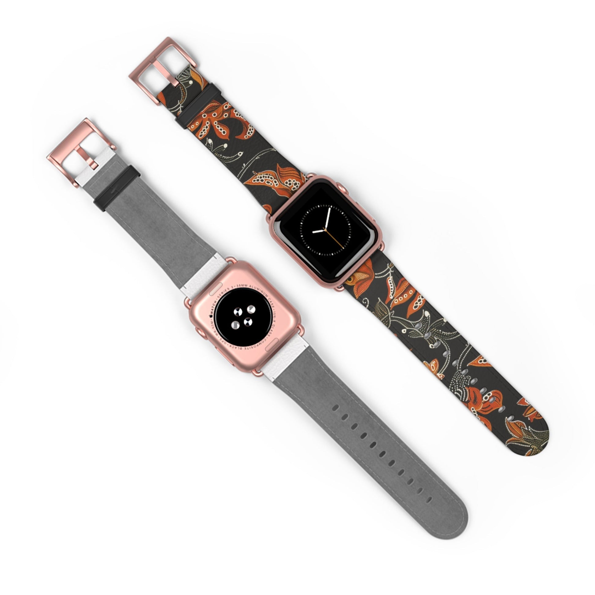 Floral Paisley Watch Band — Autumn Orange Botanical Strap for Apple Watch - DIGITAL X