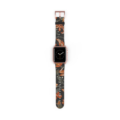 Floral Paisley Watch Band — Autumn Orange Botanical Strap for Apple Watch - DIGITAL X