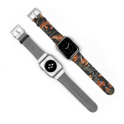 Floral Paisley Watch Band — Autumn Orange Botanical Strap for Apple Watch - DIGITAL X