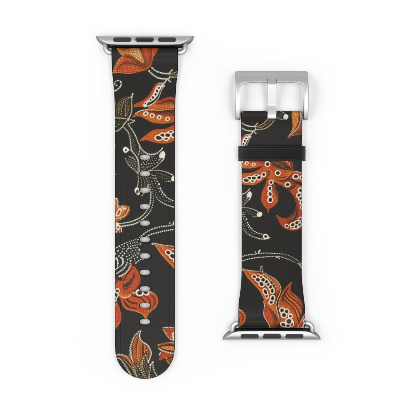 Floral Paisley Watch Band — Autumn Orange Botanical Strap for Apple Watch - DIGITAL X