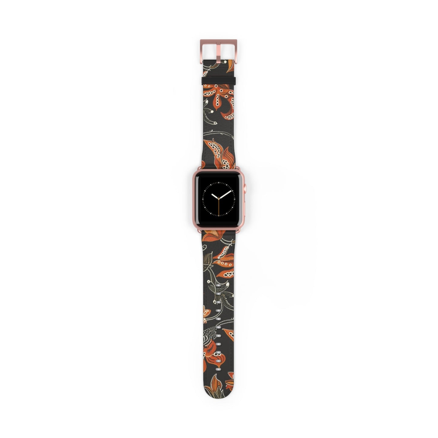 Floral Paisley Watch Band — Autumn Orange Botanical Strap for Apple Watch - DIGITAL X