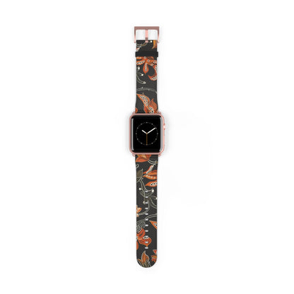 Floral Paisley Watch Band — Autumn Orange Botanical Strap for Apple Watch - DIGITAL X