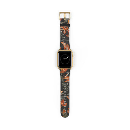 Floral Paisley Watch Band — Autumn Orange Botanical Strap for Apple Watch - DIGITAL X