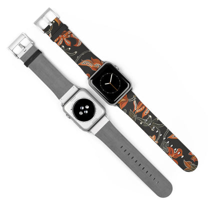 Floral Paisley Watch Band — Autumn Orange Botanical Strap for Apple Watch - DIGITAL X