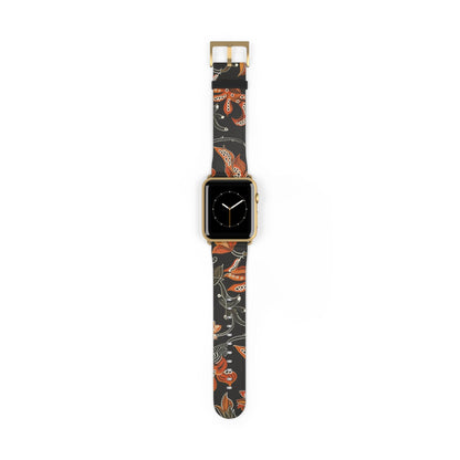 Floral Paisley Watch Band — Autumn Orange Botanical Strap for Apple Watch - DIGITAL X