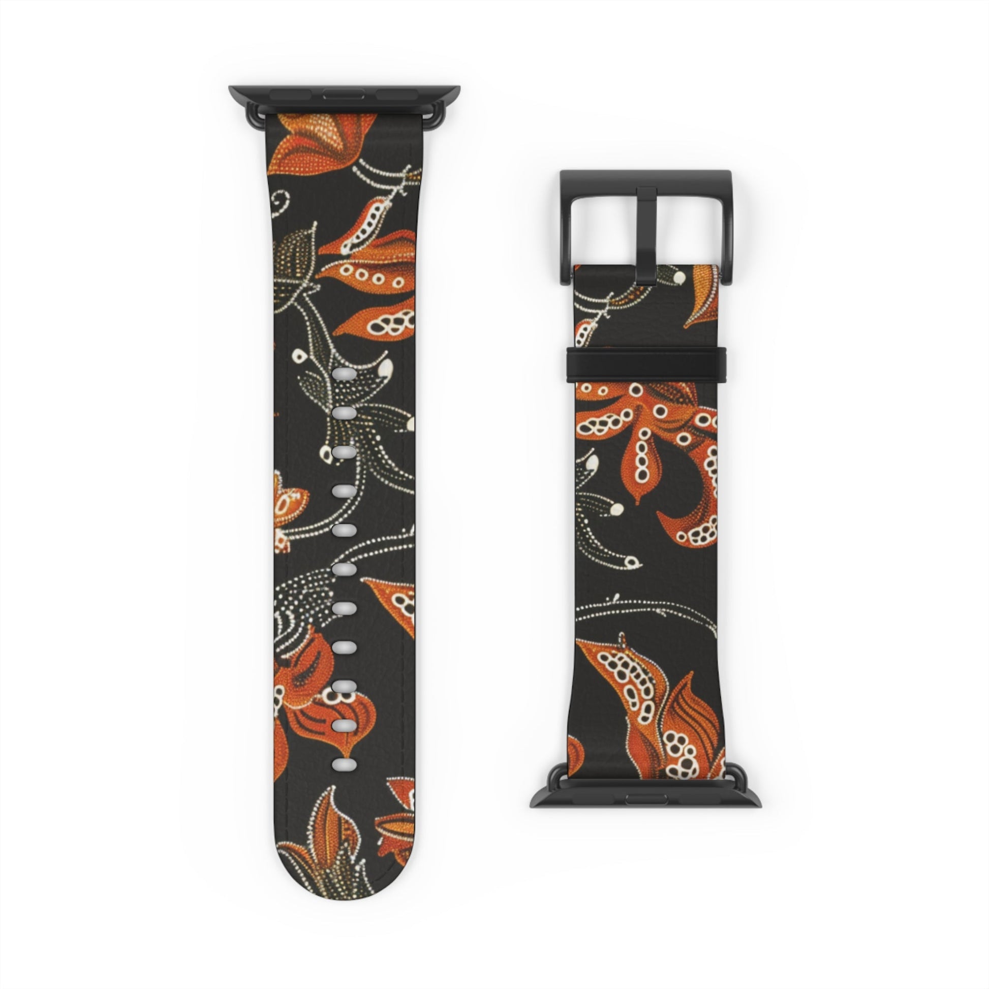 Floral Paisley Watch Band — Autumn Orange Botanical Strap for Apple Watch - DIGITAL X