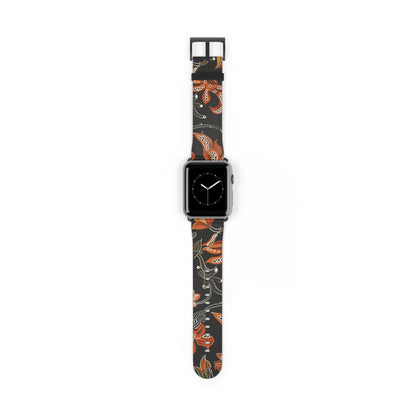 Floral Paisley Watch Band — Autumn Orange Botanical Strap for Apple Watch - DIGITAL X