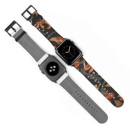 Floral Paisley Watch Band — Autumn Orange Botanical Strap for Apple Watch - DIGITAL X