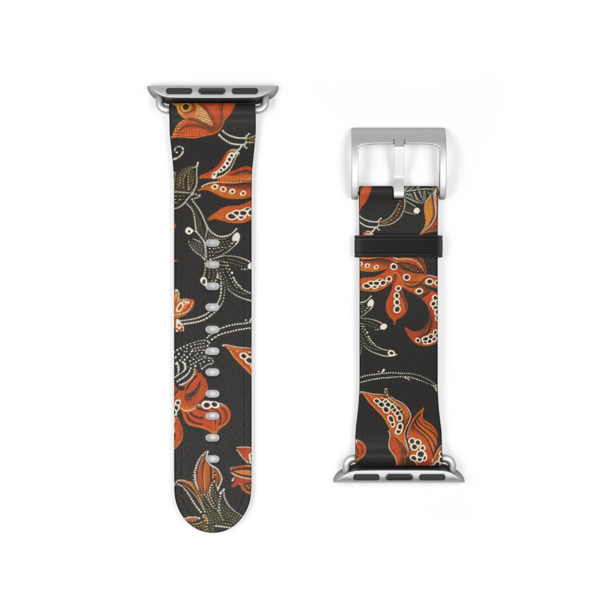 Floral Paisley Watch Band — Autumn Orange Botanical Strap for Apple Watch - DIGITAL X