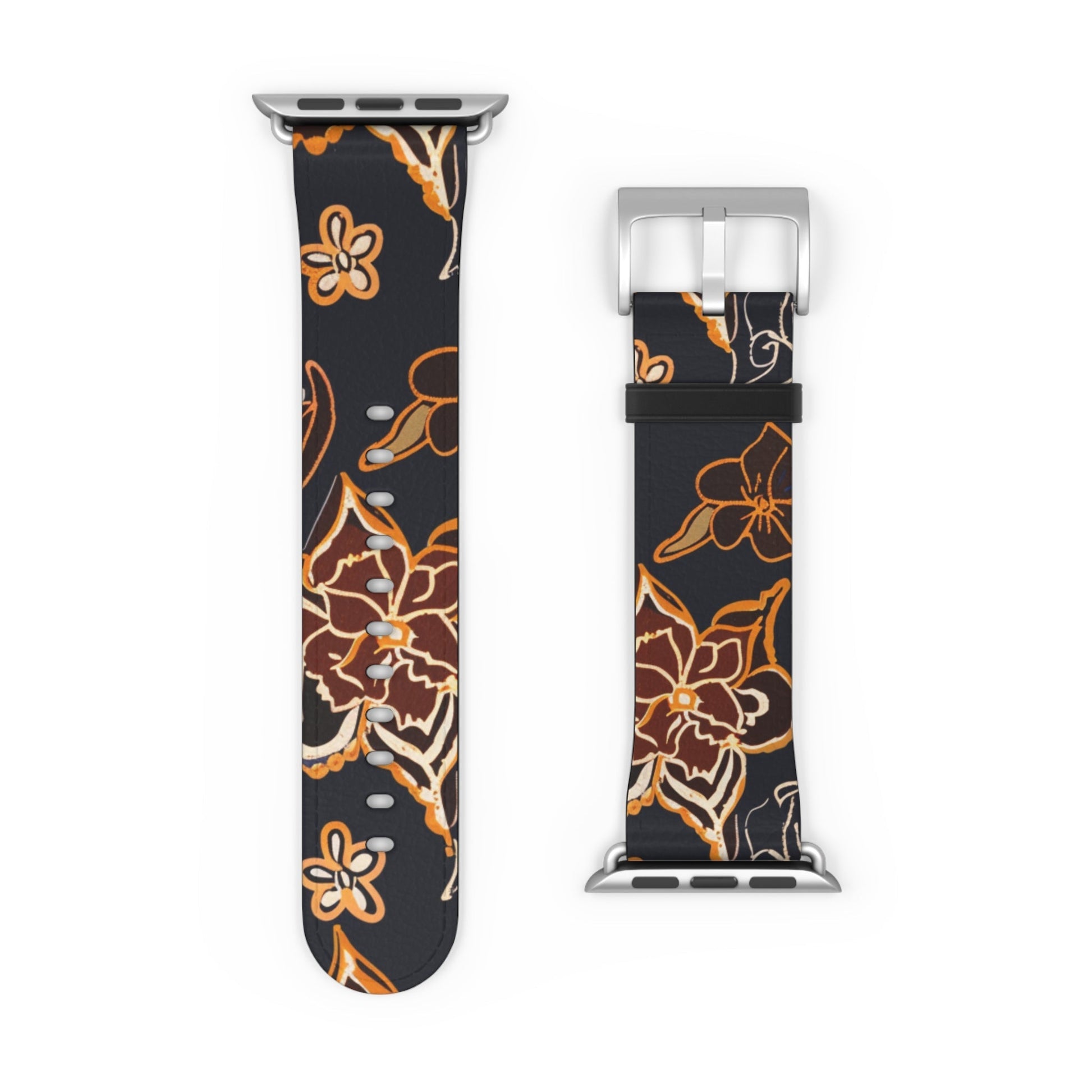 Floral Paisley Watch Band — Black & Copper Patterned Apple Watch Strap - DIGITAL X