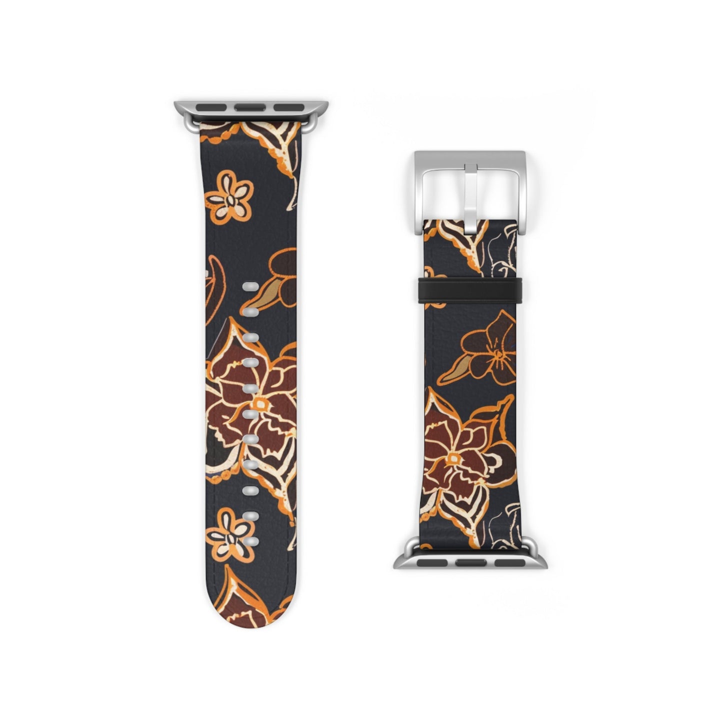 Floral Paisley Watch Band — Black & Copper Patterned Apple Watch Strap - DIGITAL X