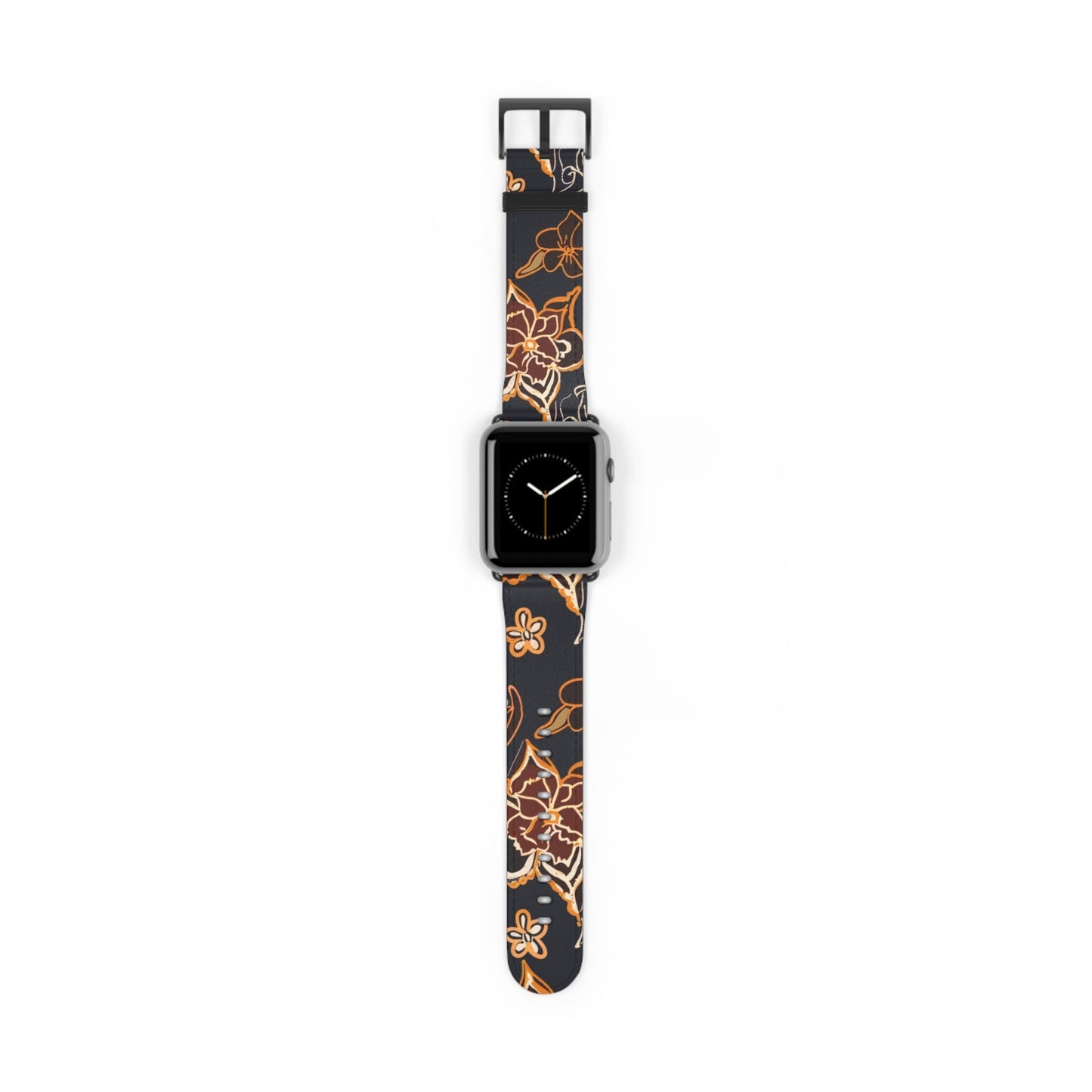 Floral Paisley Watch Band — Black & Copper Patterned Apple Watch Strap - DIGITAL X