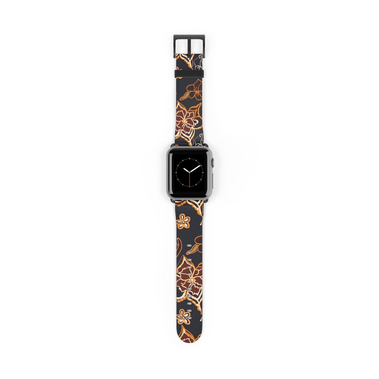 Floral Paisley Watch Band — Black & Copper Patterned Apple Watch Strap - DIGITAL X