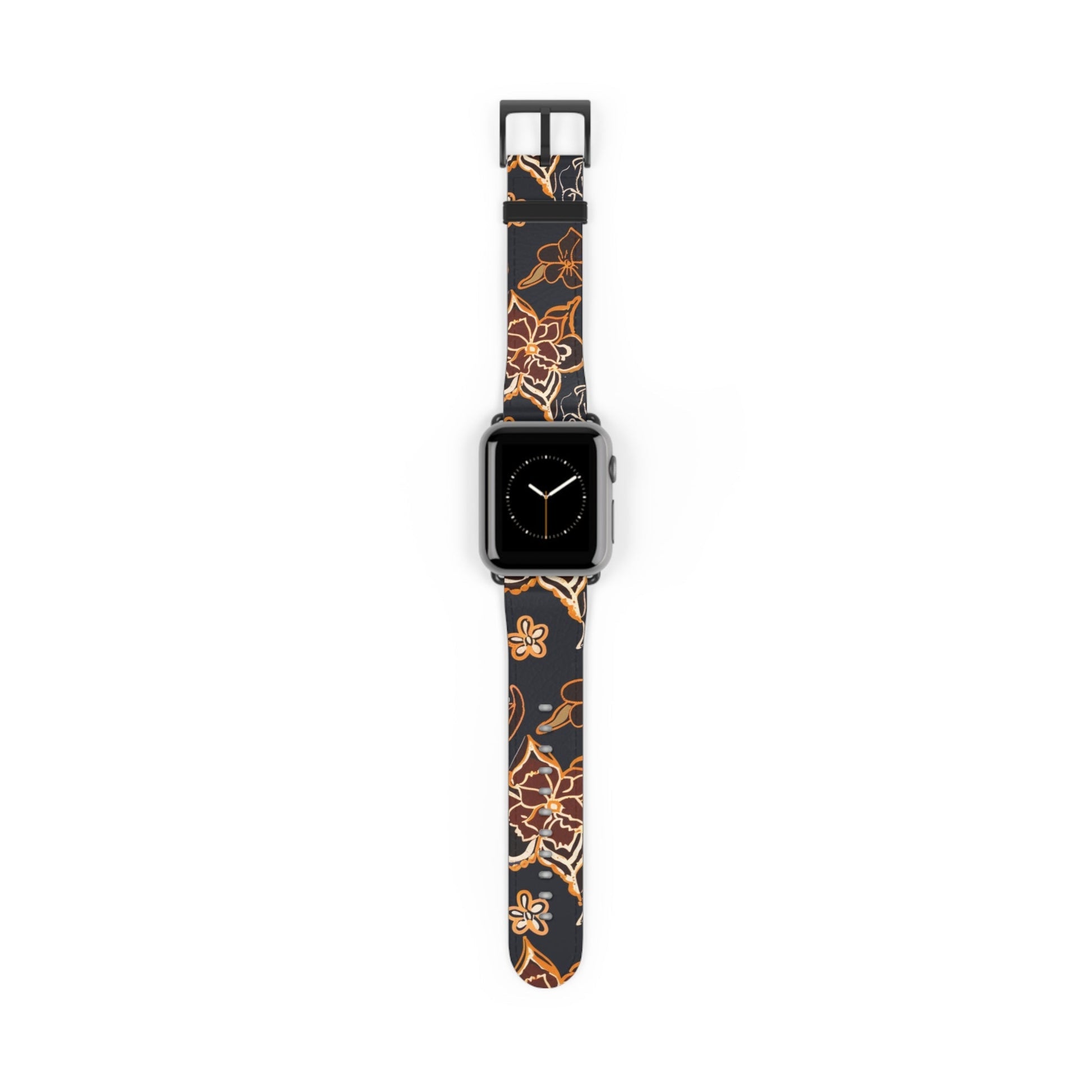 Floral Paisley Watch Band — Black & Copper Patterned Apple Watch Strap - DIGITAL X