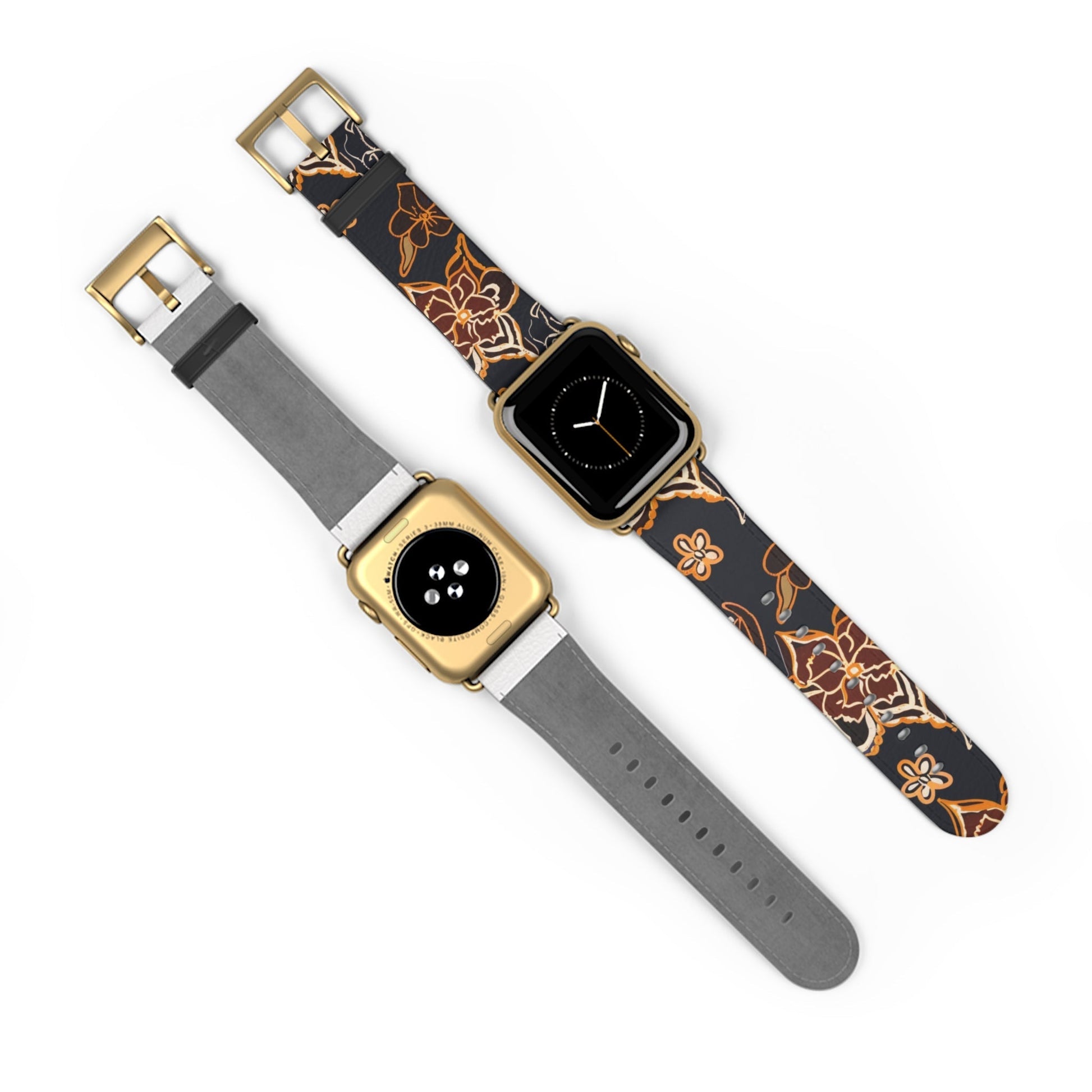 Floral Paisley Watch Band — Black & Copper Patterned Apple Watch Strap - DIGITAL X