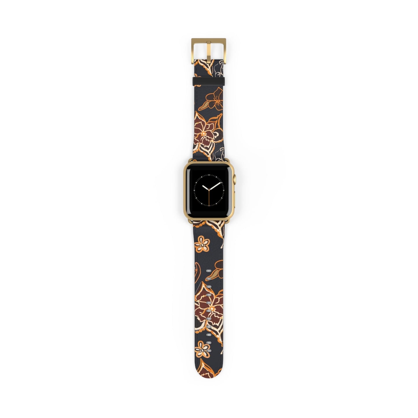 Floral Paisley Watch Band — Black & Copper Patterned Apple Watch Strap - DIGITAL X