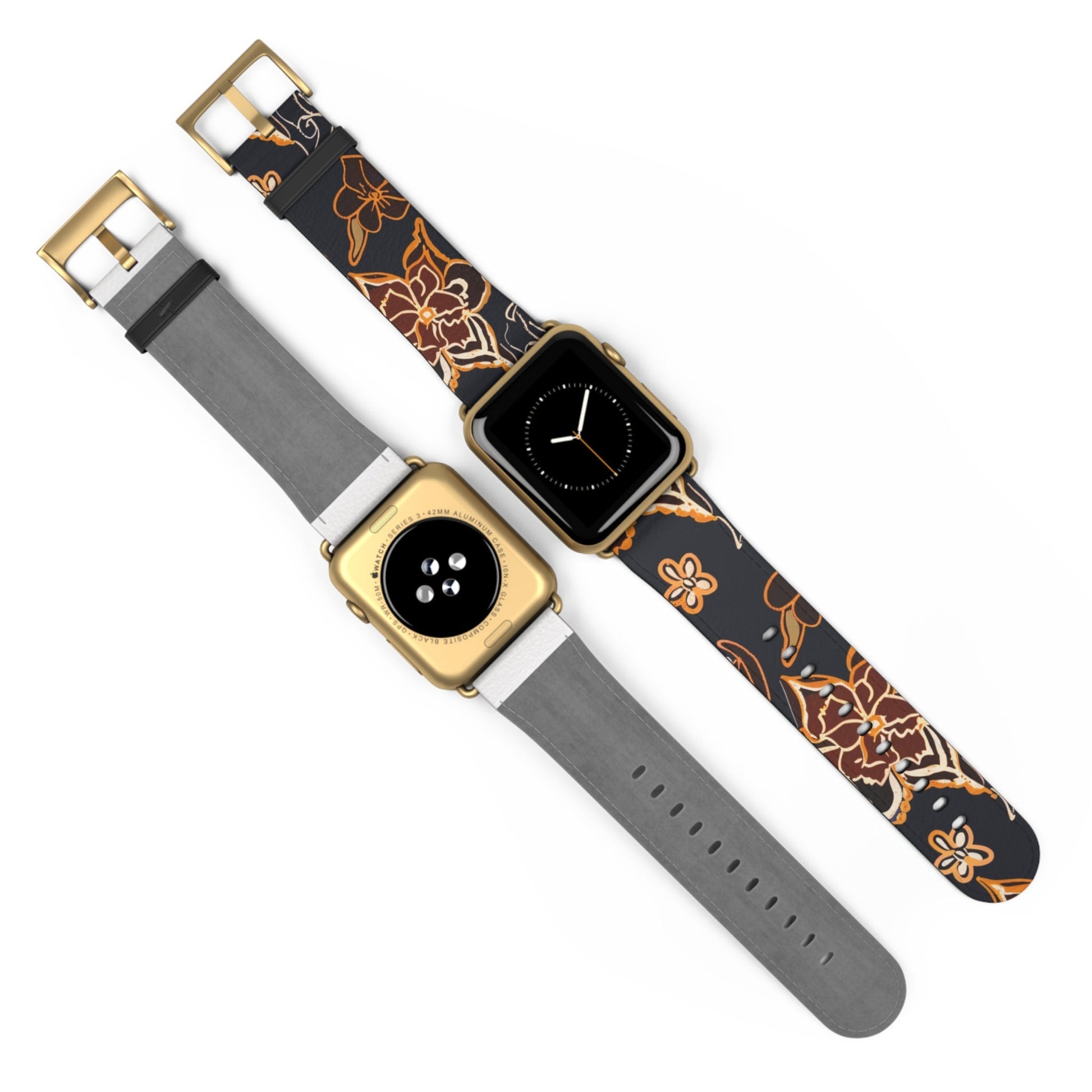 Floral Paisley Watch Band — Black & Copper Patterned Apple Watch Strap - DIGITAL X