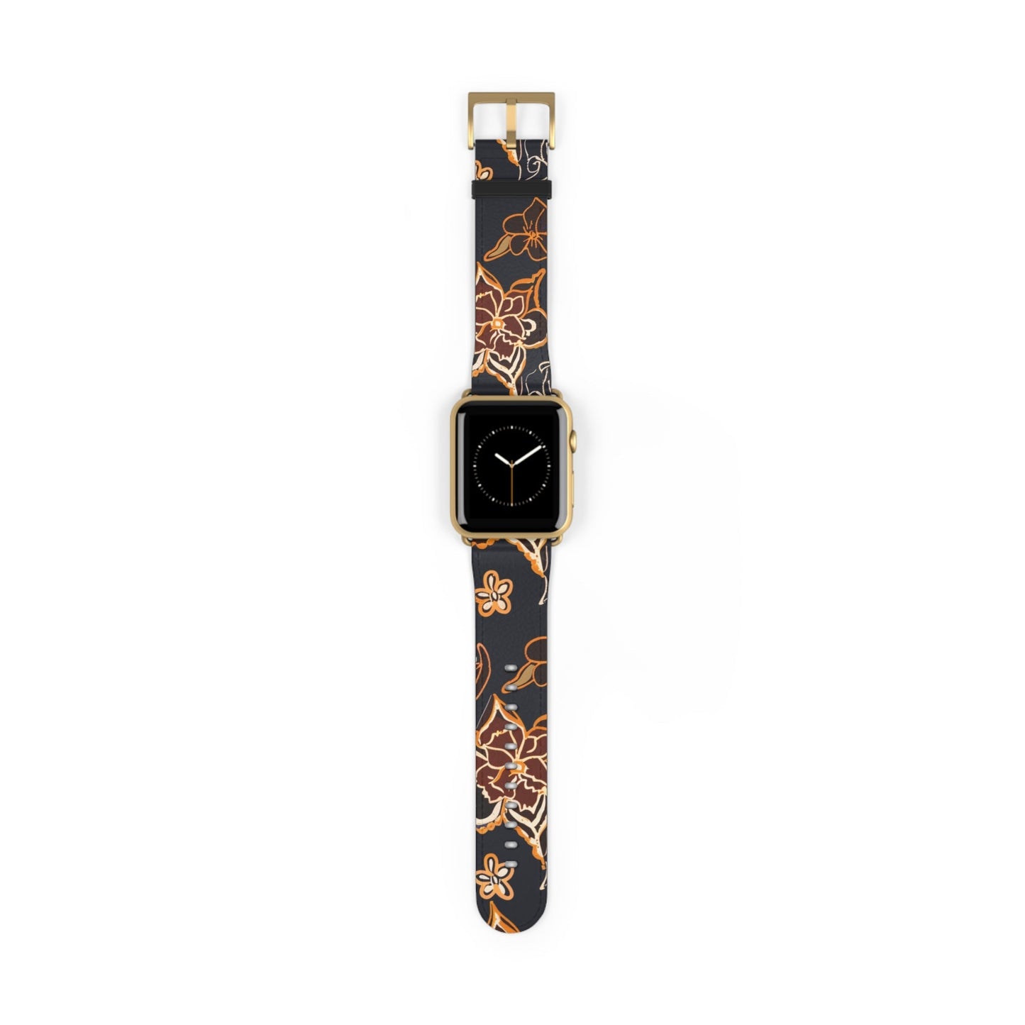 Floral Paisley Watch Band — Black & Copper Patterned Apple Watch Strap - DIGITAL X