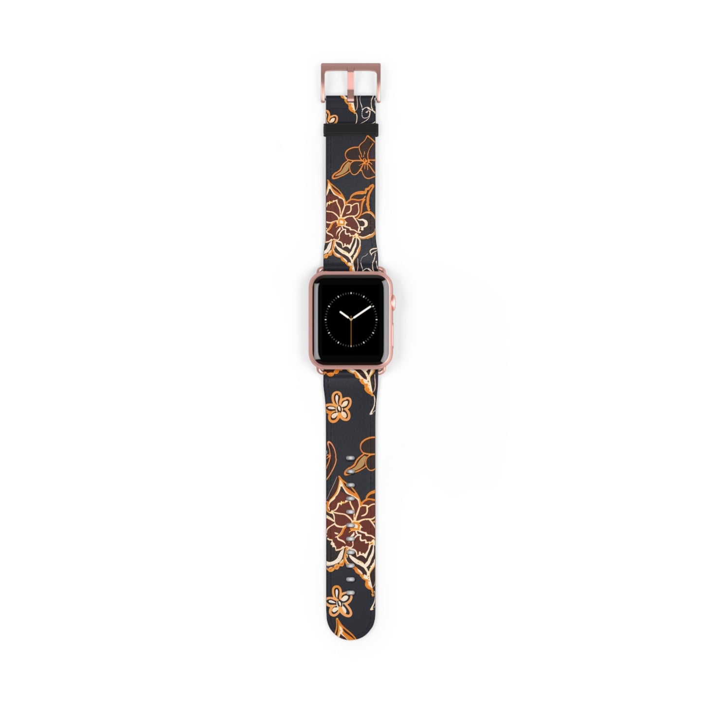 Floral Paisley Watch Band — Black & Copper Patterned Apple Watch Strap - DIGITAL X