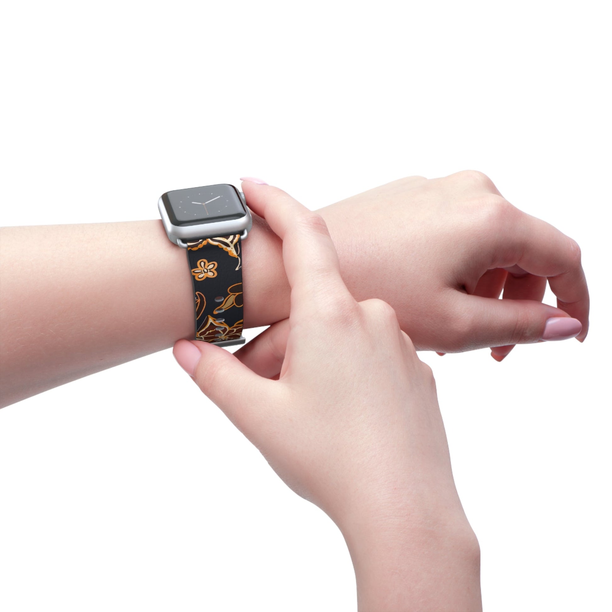 Floral Paisley Watch Band — Black & Copper Patterned Apple Watch Strap - DIGITAL X