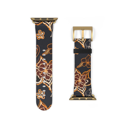 Floral Paisley Watch Band — Black & Copper Patterned Apple Watch Strap - DIGITAL X