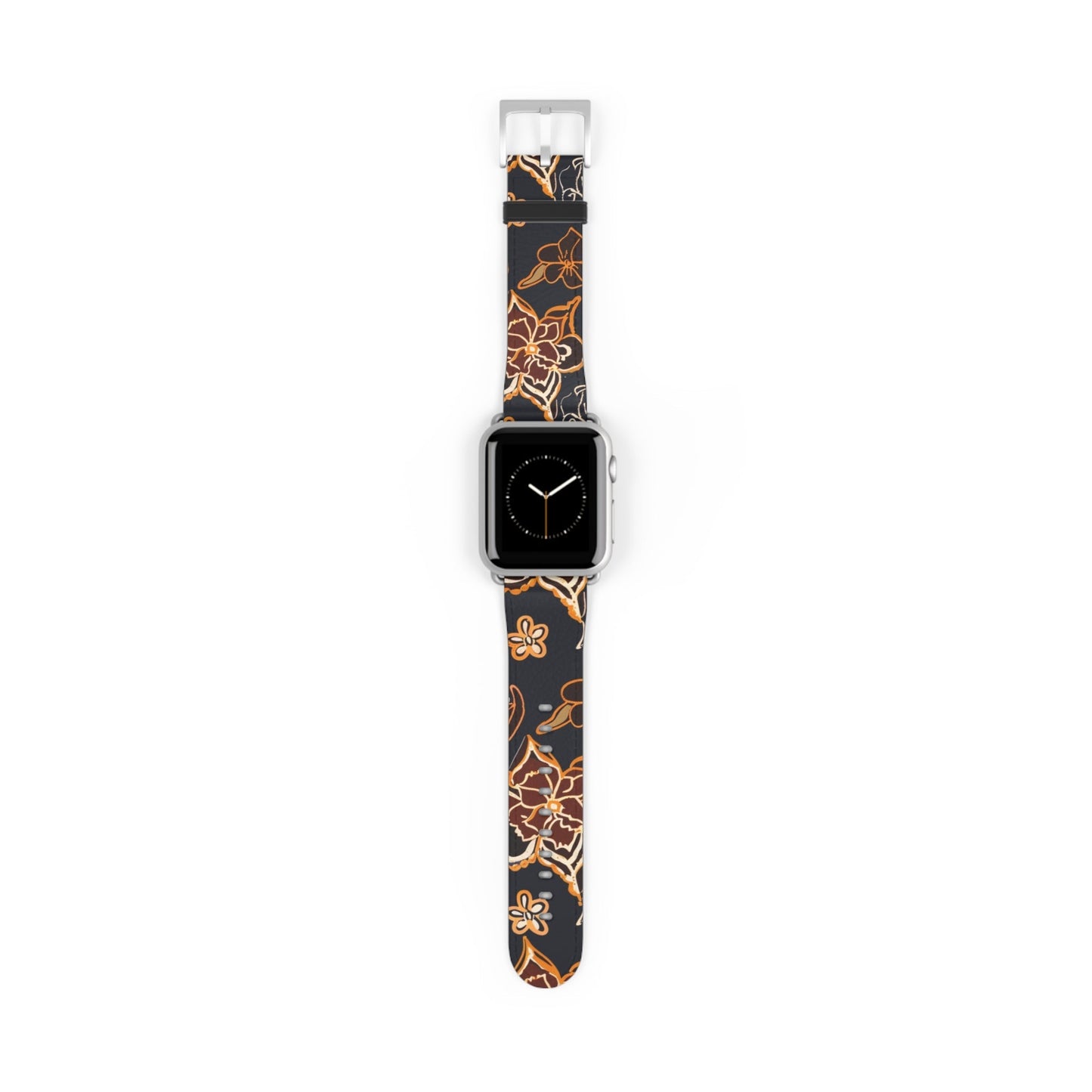 Floral Paisley Watch Band — Black & Copper Patterned Apple Watch Strap - DIGITAL X