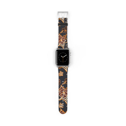 Floral Paisley Watch Band — Black & Copper Patterned Apple Watch Strap - DIGITAL X