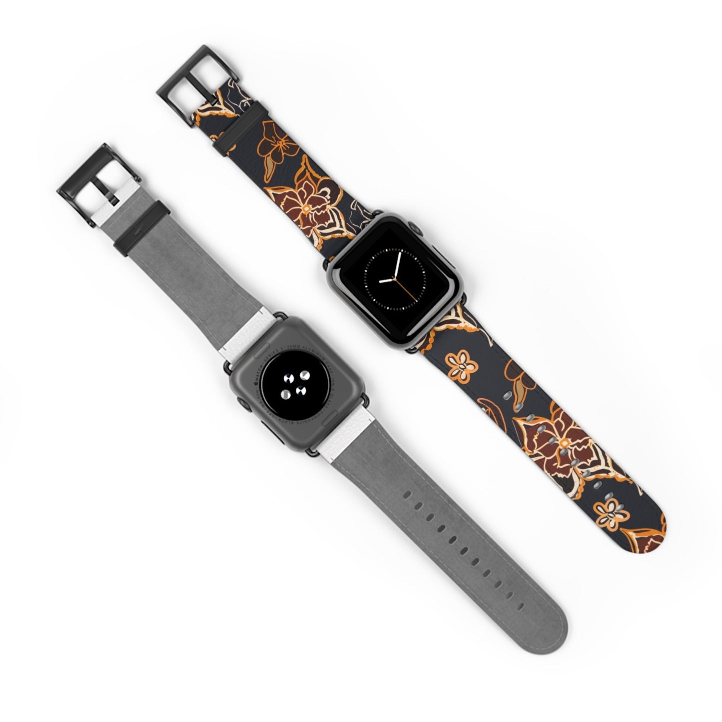 Floral Paisley Watch Band — Black & Copper Patterned Apple Watch Strap - DIGITAL X
