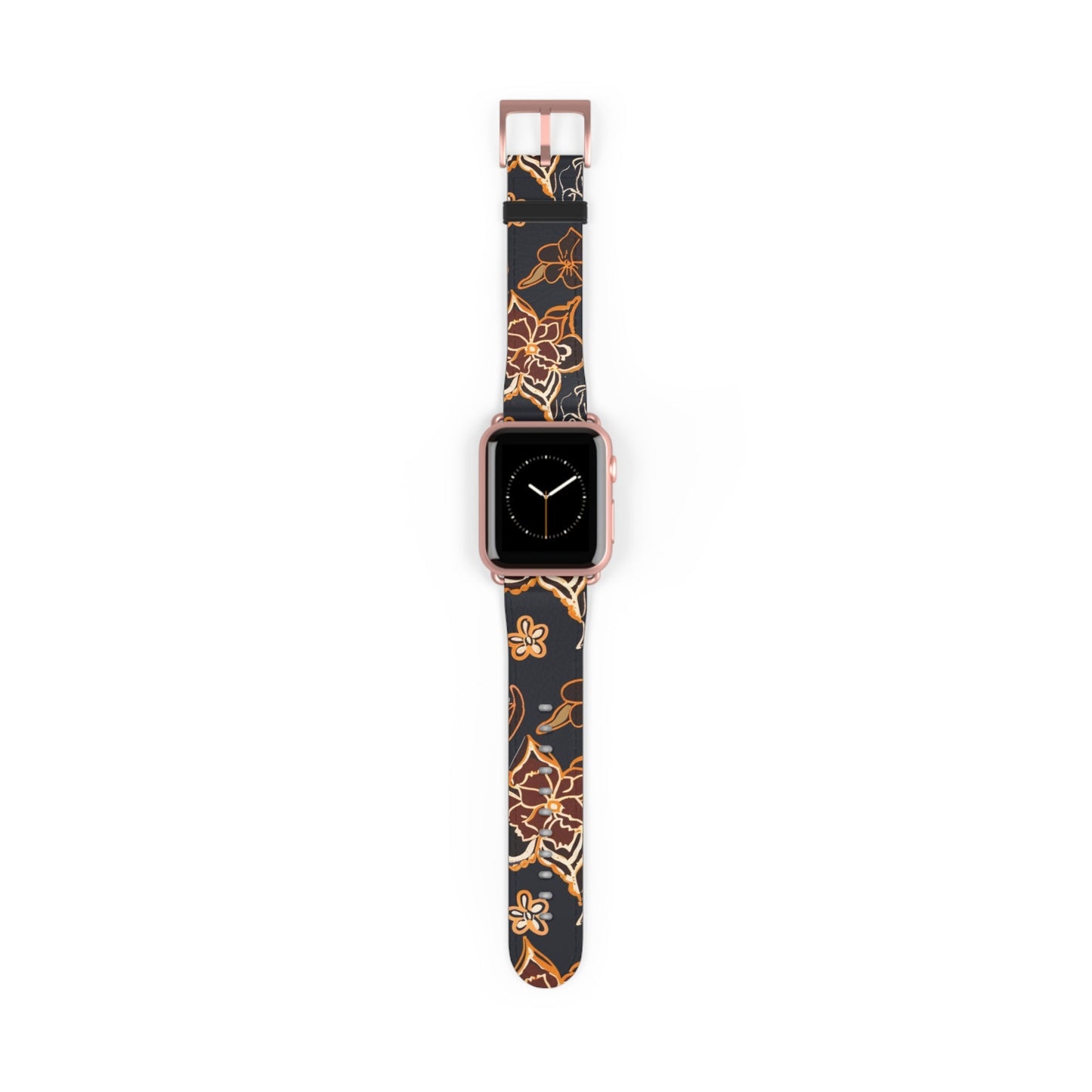 Floral Paisley Watch Band — Black & Copper Patterned Apple Watch Strap - DIGITAL X
