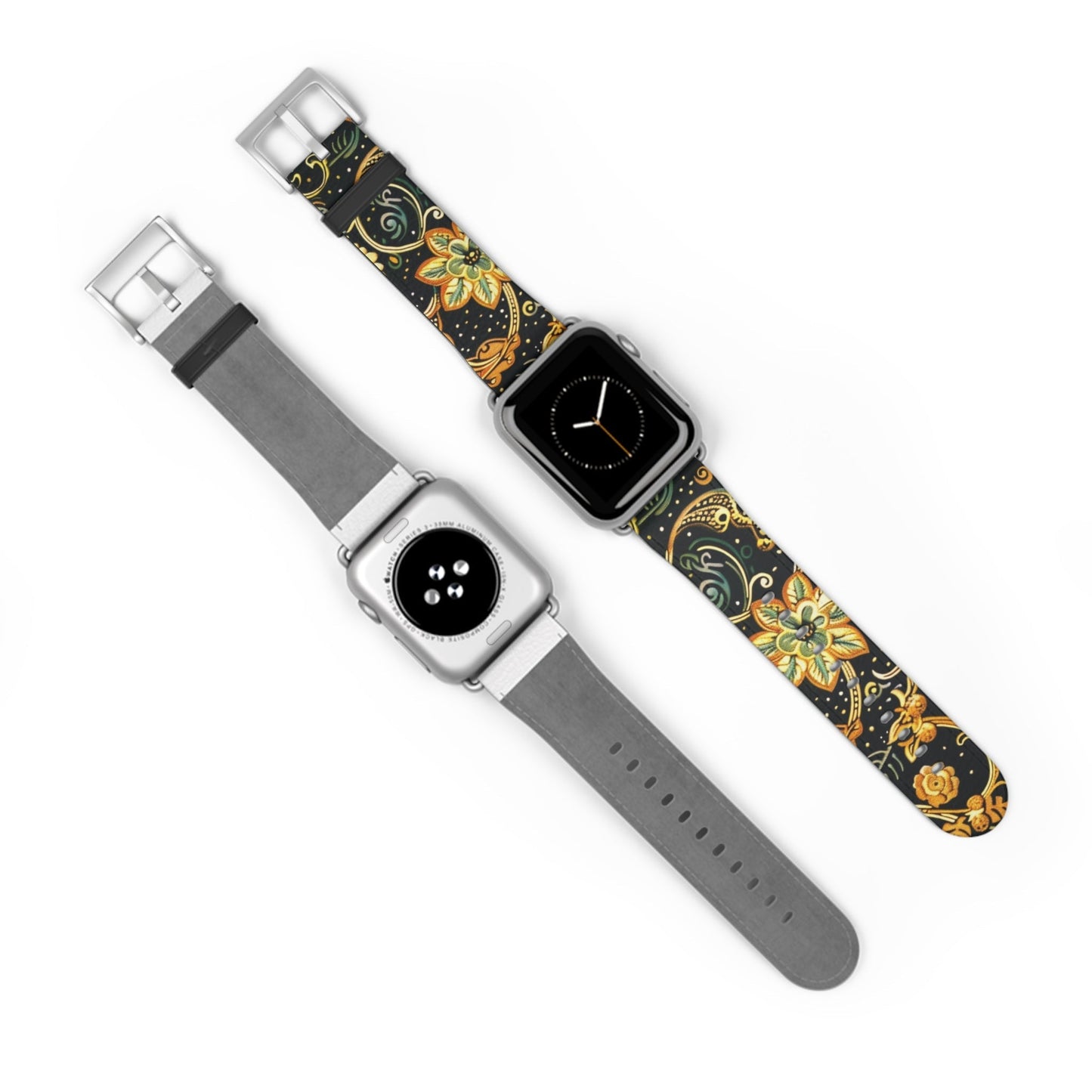 Floral Paisley Watch Band – Black & Gold Boho Apple Watch Strap - DIGITAL X