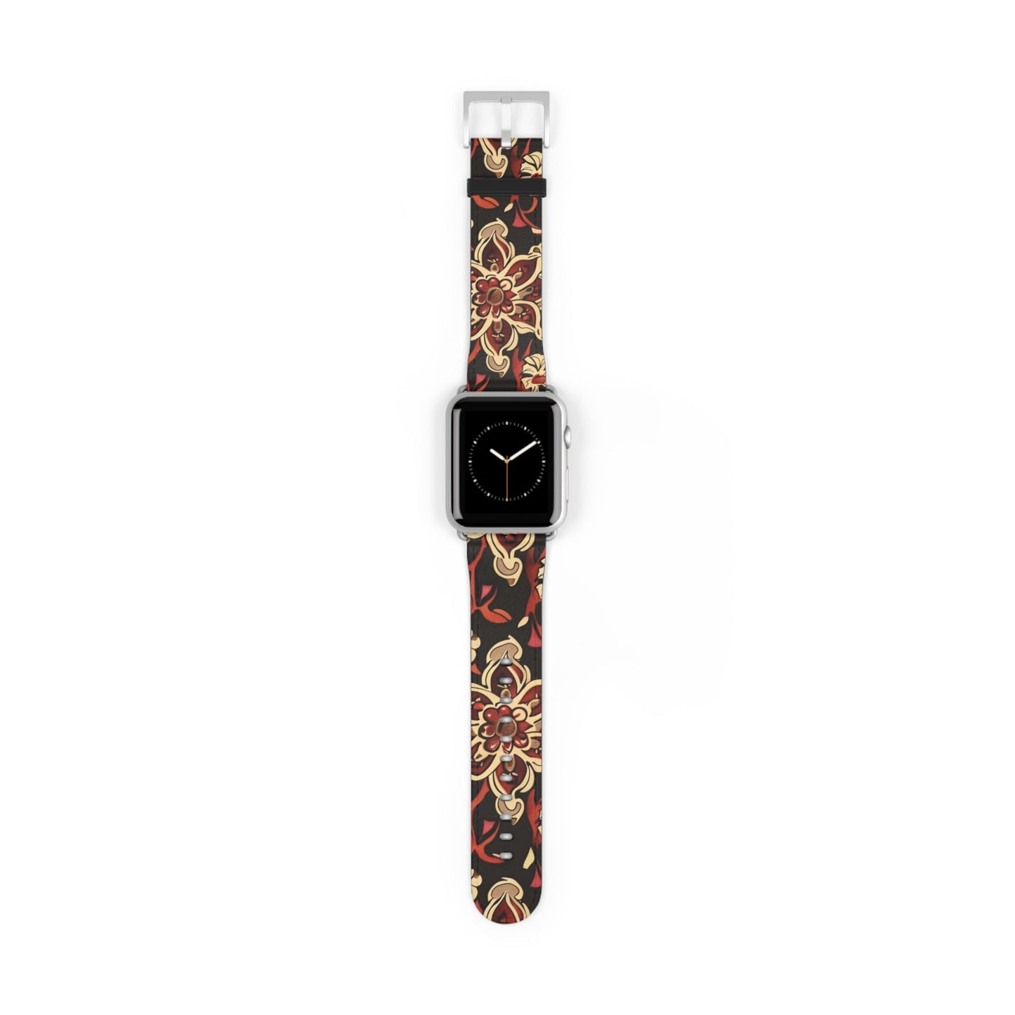 Floral Paisley Watch Band — Vintage Red & Gold Pattern Apple Watch Strap - DIGITAL X