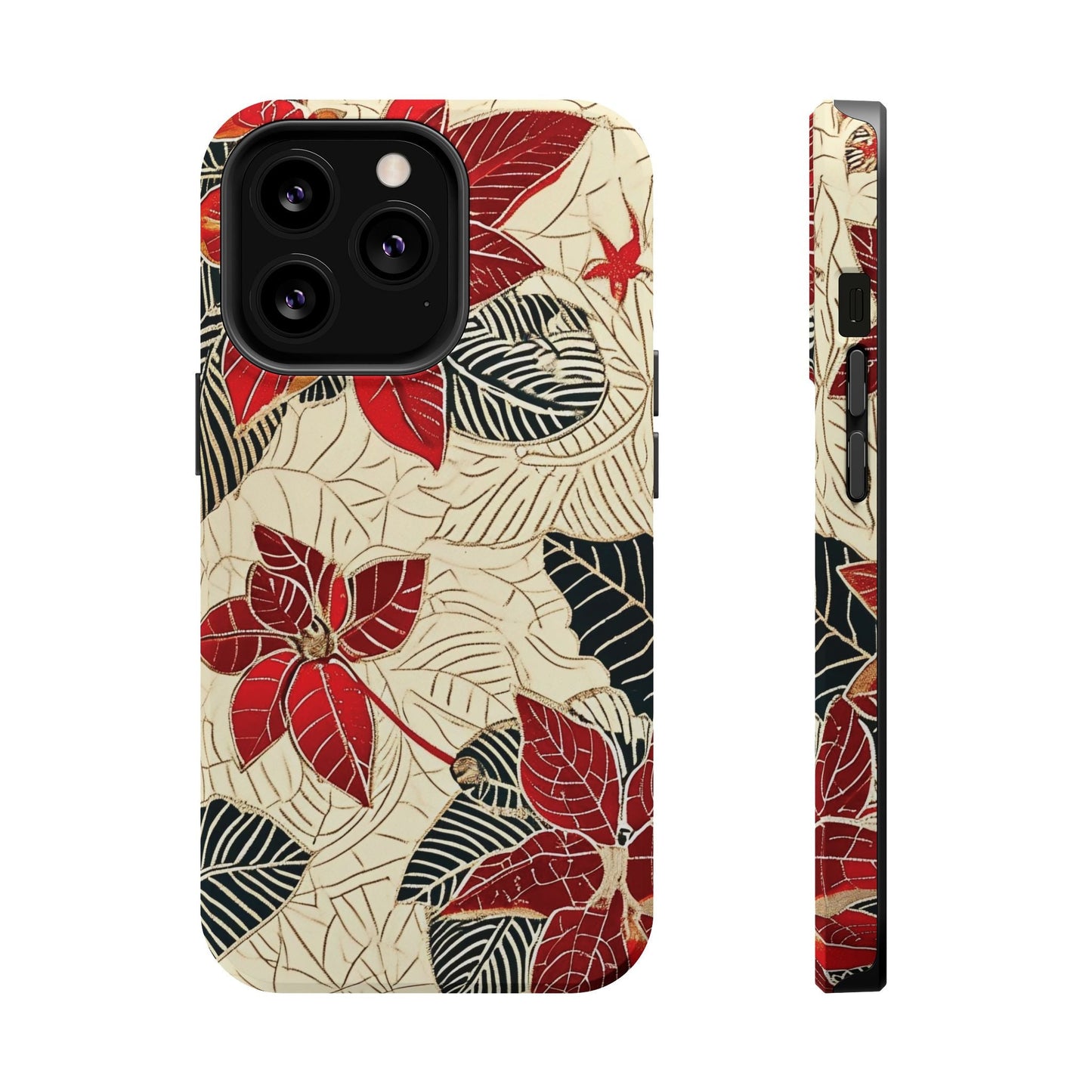 Floral Poinsettia Magnetic Impact - Resistant Phone Case - DIGITAL X