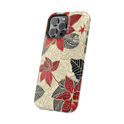 Floral Poinsettia Magnetic Impact - Resistant Phone Case - DIGITAL X